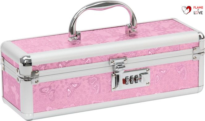 Кейс для зберігання секс-іграшок BMS Factory - The Toy Chest Lokable Vibrator Case Pink з кодовим за