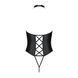 Боді з екошкіри Passion NANCY BODY 4XL/5XL black, з імітацією шнурівки та відкритим доступом - 4