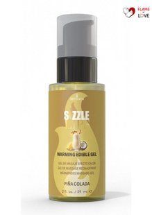 Зігрівальний масажний гель Sensuva Sizzle Lips Pina Colada (59 мл), без цукру, їстівний