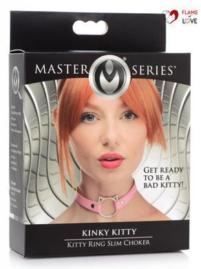 Чокер Master Series Kinky Kitty Ring Slim Choker - Pink