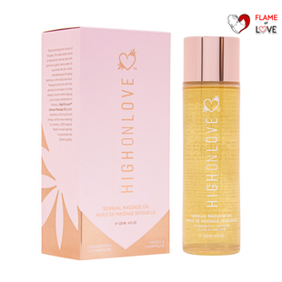 Масажна олія з ароматом полуниці та шампанського Sensual Massage Oil Strawberries&Champagne, 120 мл HighOnLove (Канада)