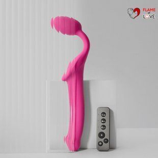 Безремінний страпон з вібрацією Strap-On-Me Vibrating Fuchsia L, діаметр 3,7см, пульт ДК, регульований
