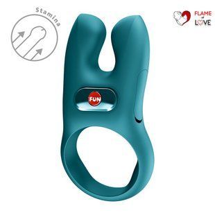 Ерекційне віброкільце з подвійною стимуляцією клітора Fun Factory NŌS CLASSIC Bottle Green, 2 мотори