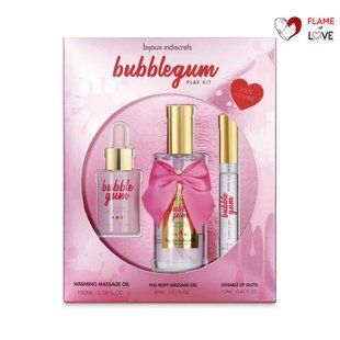 Подарунковий набір косметики Bijoux Indiscrets Bubblegum Play Kit, масажна олія, гель, блиск
