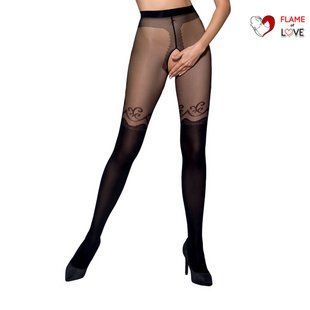Колготки з відкритим доступом, подвійна щільність Passion TIOPEN 012 3/4 (20/40 den), black