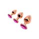 Металева анальна пробка Wooomy Tralalo Rose Gold Metal Plug Magenta L, діаметр 4 см, довжина 9 см - 4