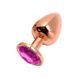 Металева анальна пробка Wooomy Tralalo Rose Gold Metal Plug Magenta L, діаметр 4 см, довжина 9 см - 1