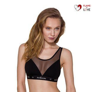 Топ з прозорою вставкою Passion PS002 TOP S, black