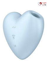 Вакуумний стимулятор-серце з вібрацією Satisfyer Cutie Heart Blue