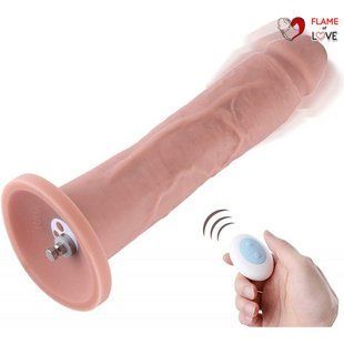 Фалоімітатор 10.2&Prime; з вібрацією для секс-машин Hismith Silicone Dildo with Vibe, KlicLok, пульт ДК