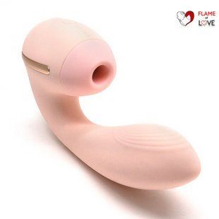 Вакуумний вібратор KISTOY Tina Mini Light Pink, вагінально-кліторальний