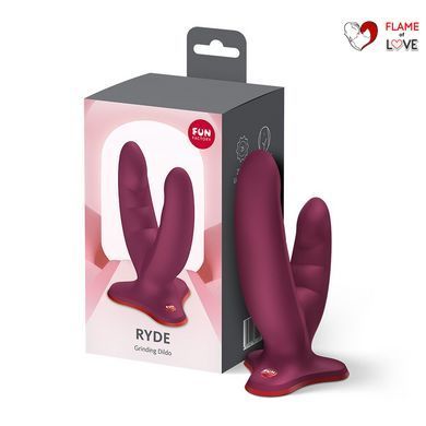 Подвійний фалоімітатор Fun Factory RYDE Wine Red, гнучкі стовбури, присоска