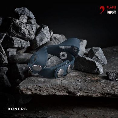 Ерекційне кільце Boners з роздільником яєчок V-подібної форми, сіре