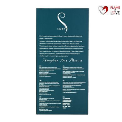 Багатофункціональний вібратор з вакуумною стимуляцією Swan The Monarch Teal