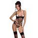 Корсет з підв'язками, стрінги Passion LOVELIA CORSET S/M, black - 1