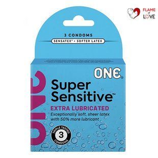 Презервативи супертонкі латексні ONE Super Sensitive (3 шт)