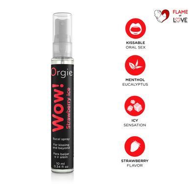 Спрей для орального сексу Orgie &ndash; Wow! Strawberry Ice (10 мл) з охолоджувальним ефектом