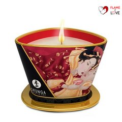 Масажна свічка Shunga Massage Candle – Sparkling Strawberry Wine (170 мл) з афродизіаками