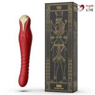 Вібратор з фрикціями та керуванням через смартфон ZALO KING, червоний ZALO (США)
