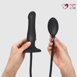 Надувний фалоімітатор Strap-On-Me INFLATABLE DILDO PLUG - NOIR, кулька всередині, діаметр до 6 см