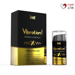Рідкий вібратор Intt Vibration Vodka (15 мл), густий гель, дуже смачний, діє до 30 хвилин
