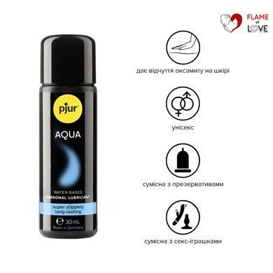 Лубрикант на водній основі pjur Aqua 30 мл, ефект оксамитової шкіри без прилипання