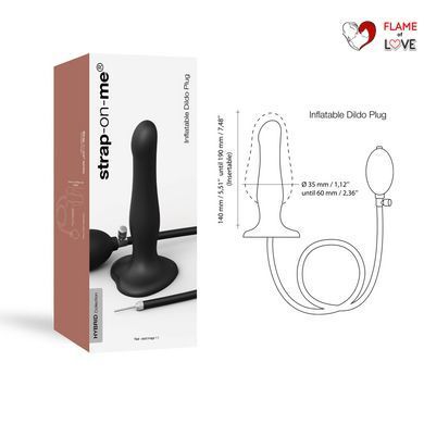 Надувний фалоімітатор Strap-On-Me INFLATABLE DILDO PLUG - NOIR, кулька всередині, діаметр до 6 см