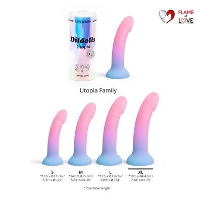 Дилдо з кольоровим градієнтом Love To Love DILDOLLS - UTOPIA XL ультрам'який