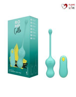 Віброяйце для точки G з пультом керування Romp Cello Light Teal, водонепроникне