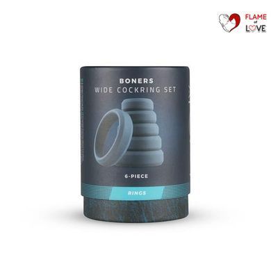 Набір із 6 силіконових кілець Boners для пеніса, 6 шт.