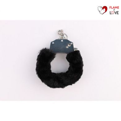 Наручники метал з хутром чорні Fur-lined Handcuffs Hi-Basic Chisa