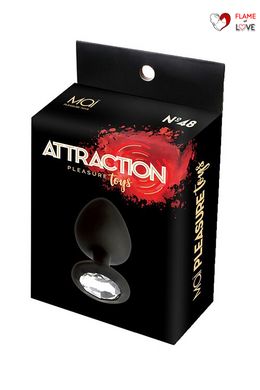 Анальна пробка з кристалом MAI Attraction Toys №47 Black, довжина 7см, діаметр 2,8 см