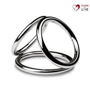 Потрійне ерекційне кільце Sinner Gear Unbendable &ndash; Triad Chamber Metal Cock and Ball Ring &ndash; Large