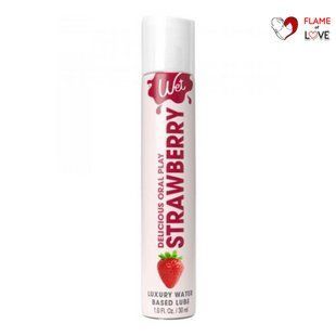Їстівний лубрикант зі смаком полуниці Wet Strawberry, 30 мл