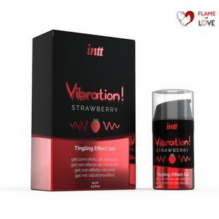 Рідкий вібратор Intt Vibration Strawberry (15 мл), густий гель, дуже смачний, діє до 30 хвилин