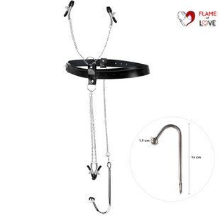 Бондажний набір із металевим анальним гаком №1 Art of Sex Blanca Bondage set with anal hook №1