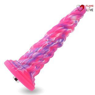 Фантазійний фалоімітатор 10.12&Prime; для секс-машин Hismith Silicone Dildo rose Monster Series, KlicLok