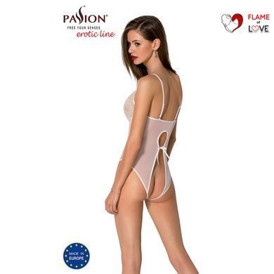 Боді з ажурним декором та відкритим кроком Passion URSULA BODY XXL/XXXL, white