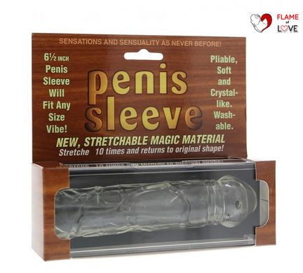 Насадка на пеніс New Stretchable 6.5 Penis Sleeve, CLEAR, Бесцветный прозрачный