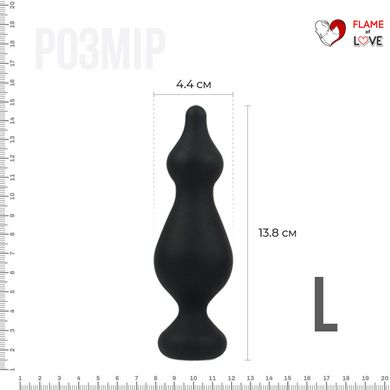 Анальна пробка Adrien Lastic Amuse Big Black (L) з двома переходами, макс. діаметр 4,4 см