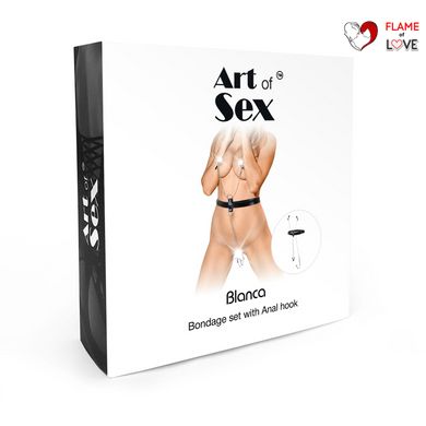 Бондажний набір із металевим анальним гаком №2 Art of Sex Blanca Bondage set with anal hook №2