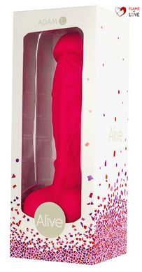 Фалоімітатор Alive Adam Pink L, двошаровий, силікон + Silexpan, діаметр 4 см
