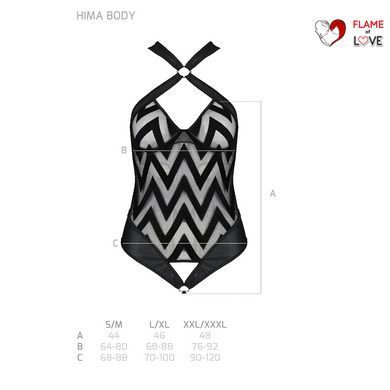 Сітчастий боді з халтером та ритмічним малюнком Passion Hima Body XXL/XXXL, black