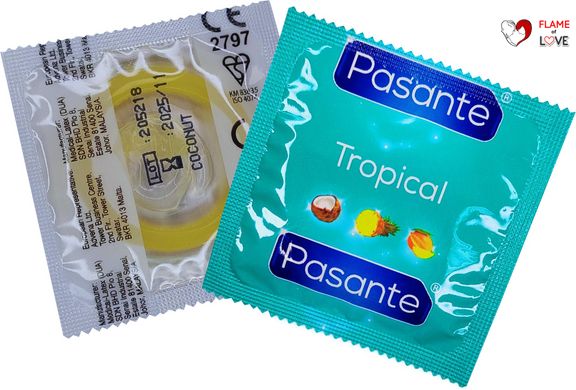 Презервативи зі смаком ананасу, 53мм, Рasante Tropical condoms