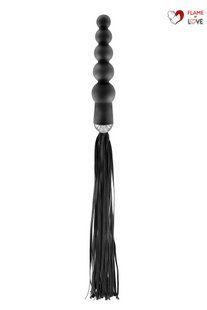 Флогер з ручкою - анальним намистом Fetish Tentation Whip with Rosary Handle