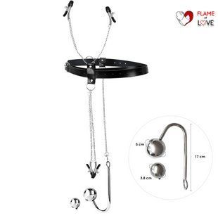 Бондажний набір із металевим анальним гаком №4 Art of Sex Blanca Bondage set with anal hook №4