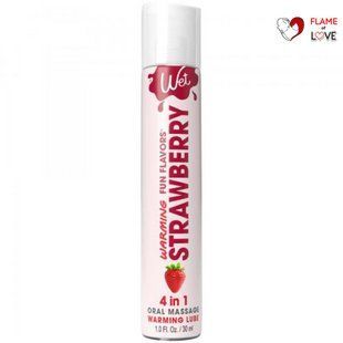 Лубрикант зі смаком полуниці Wet Strawberry зі зігріваючим ефектом, 30 мл