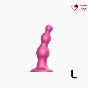 Насадка для страпона Strap-On-Me Dildo Plug Beads Framboise Metallic L