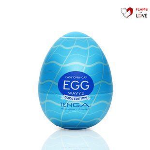 Мастурбатор-яйце Tenga Egg Wavy II Cool з подвійним хвилястим рельєфом та охолоджувальним ефектом, One Size