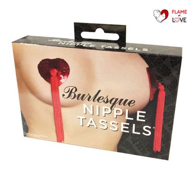 Пэстис - стикини Burlesque Nipple Tassels, наклейки на соски, блестящие сердечки с кисточками